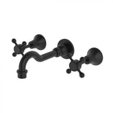 Fienza Lilian Basin/Bath Wall Set Cross Handle - Matte Black